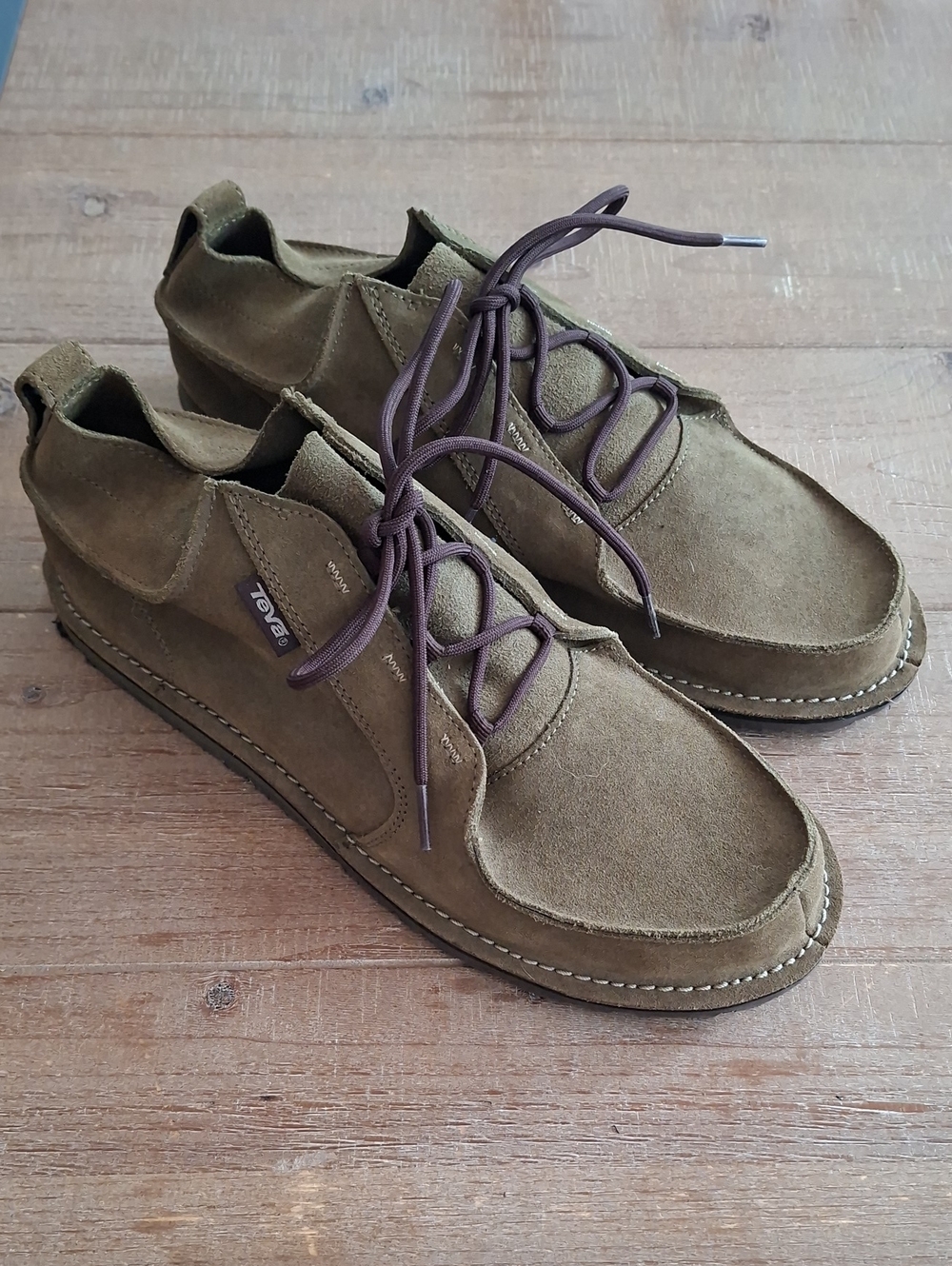 Teva 'Mush Atoll' Olive Green Suede Lace-up Chukka Boots (Size US 12)